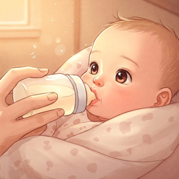 Biberon ile beslenen bir bebek